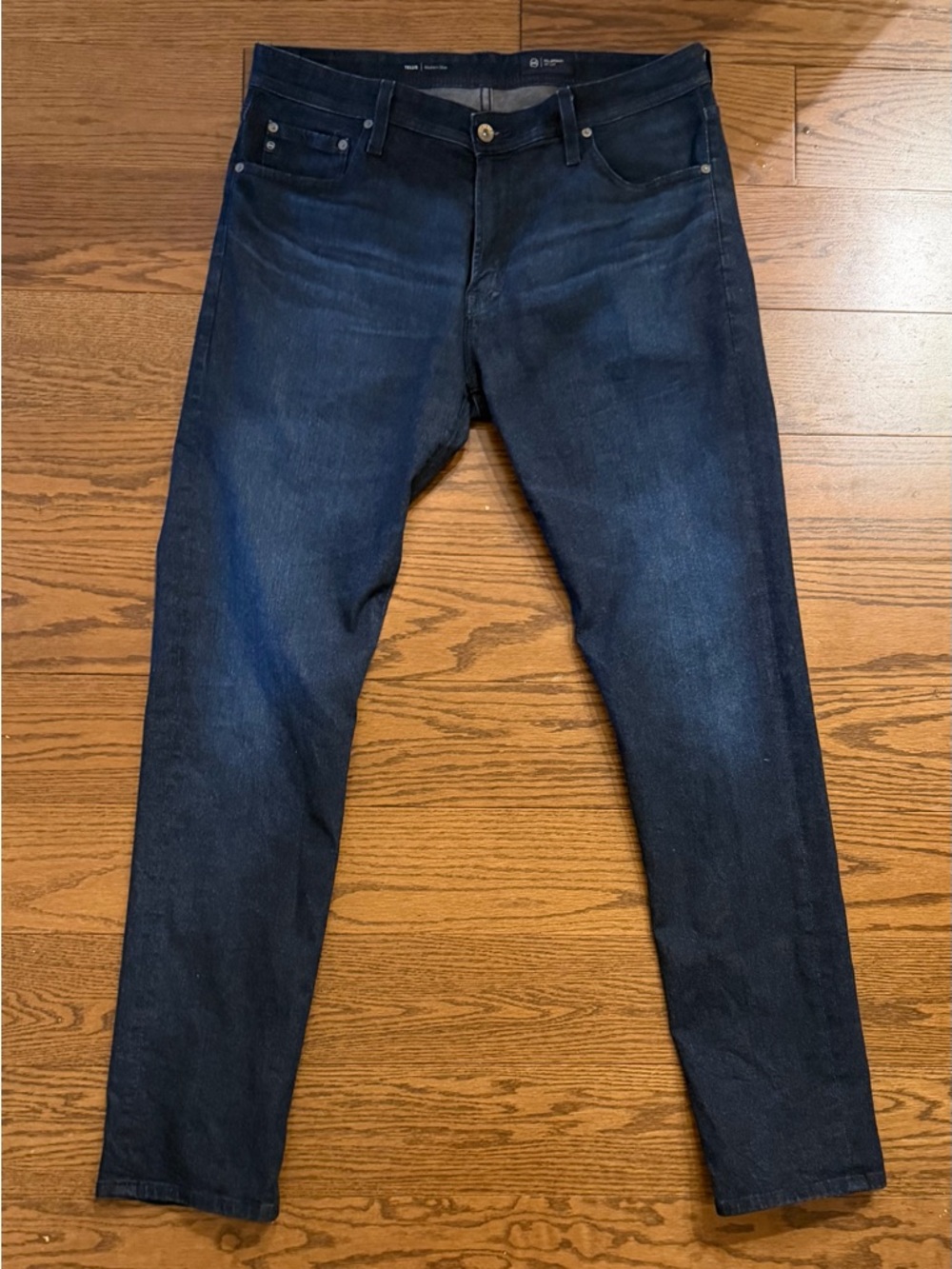 Ag Adriano Goldschmied Men's Dark Indigo Slim Straight Jeans